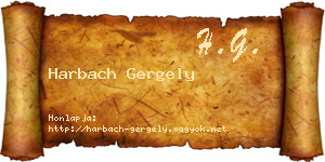 Harbach Gergely névjegykártya